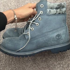 Blue Timberland Boots with Ortholite Size 8